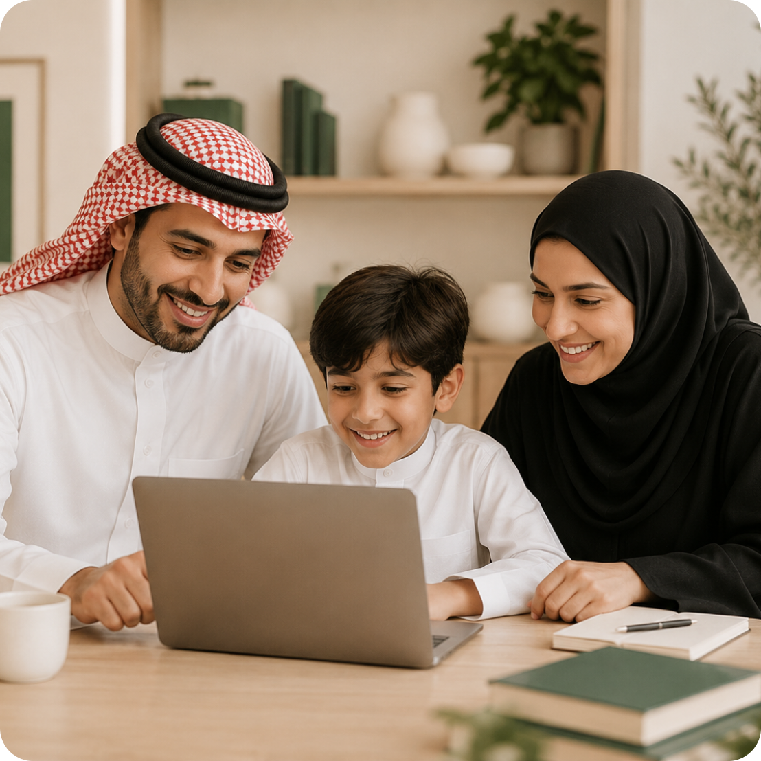 أسرة تتصفح سوق التعليم